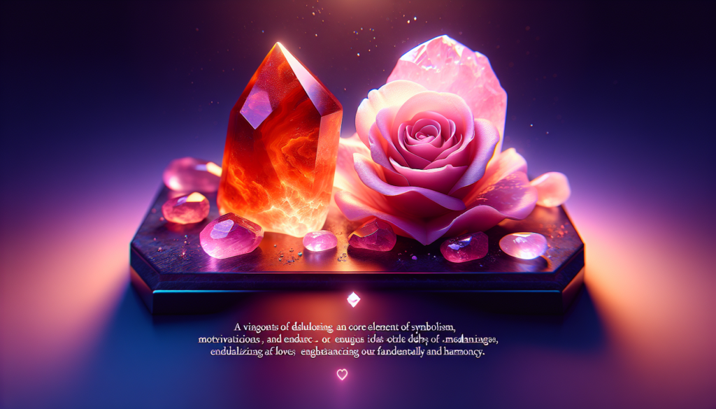 carnelian and rose quartz together