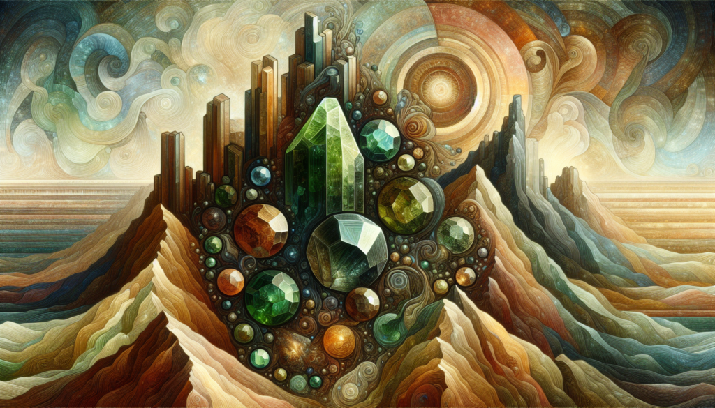 moldavite and libyan desert glass together