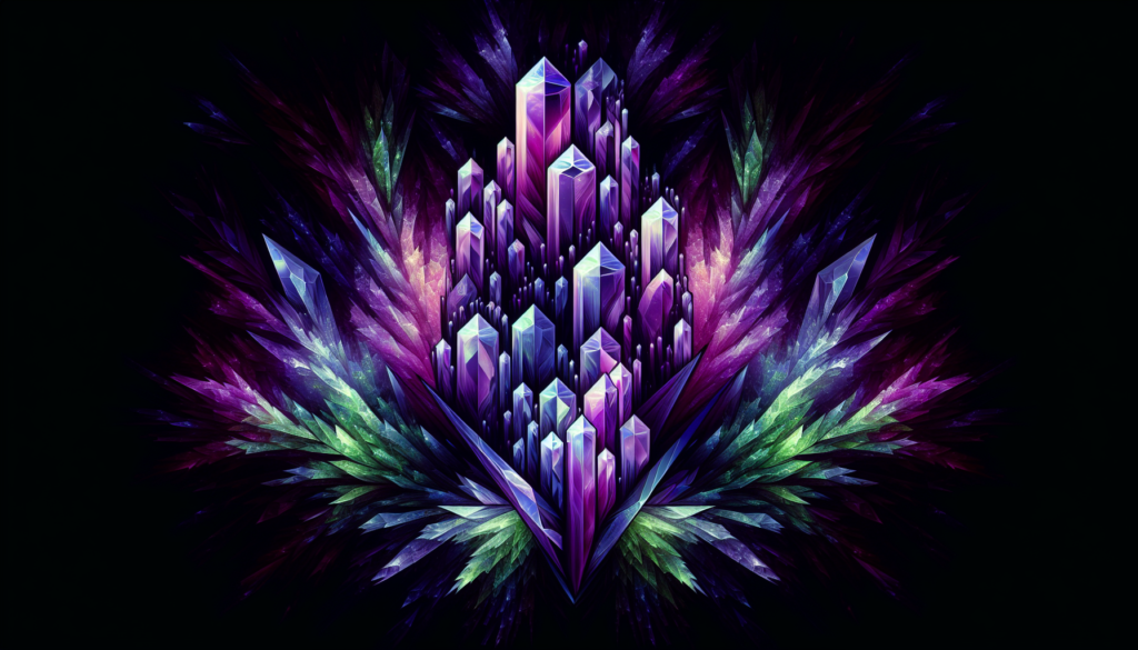 purple and green crystals