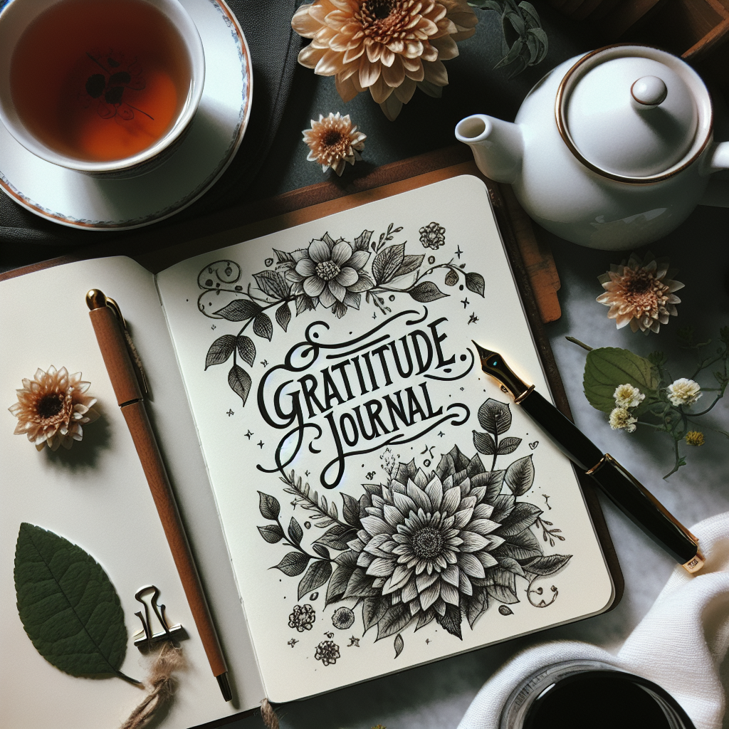 A close-up shot of a gratitude journal