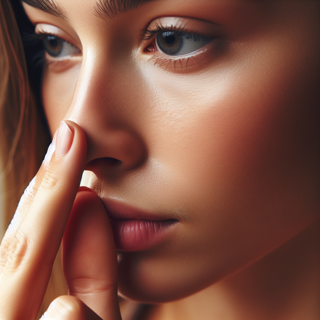 Young woman practicing alternate nostril breathing