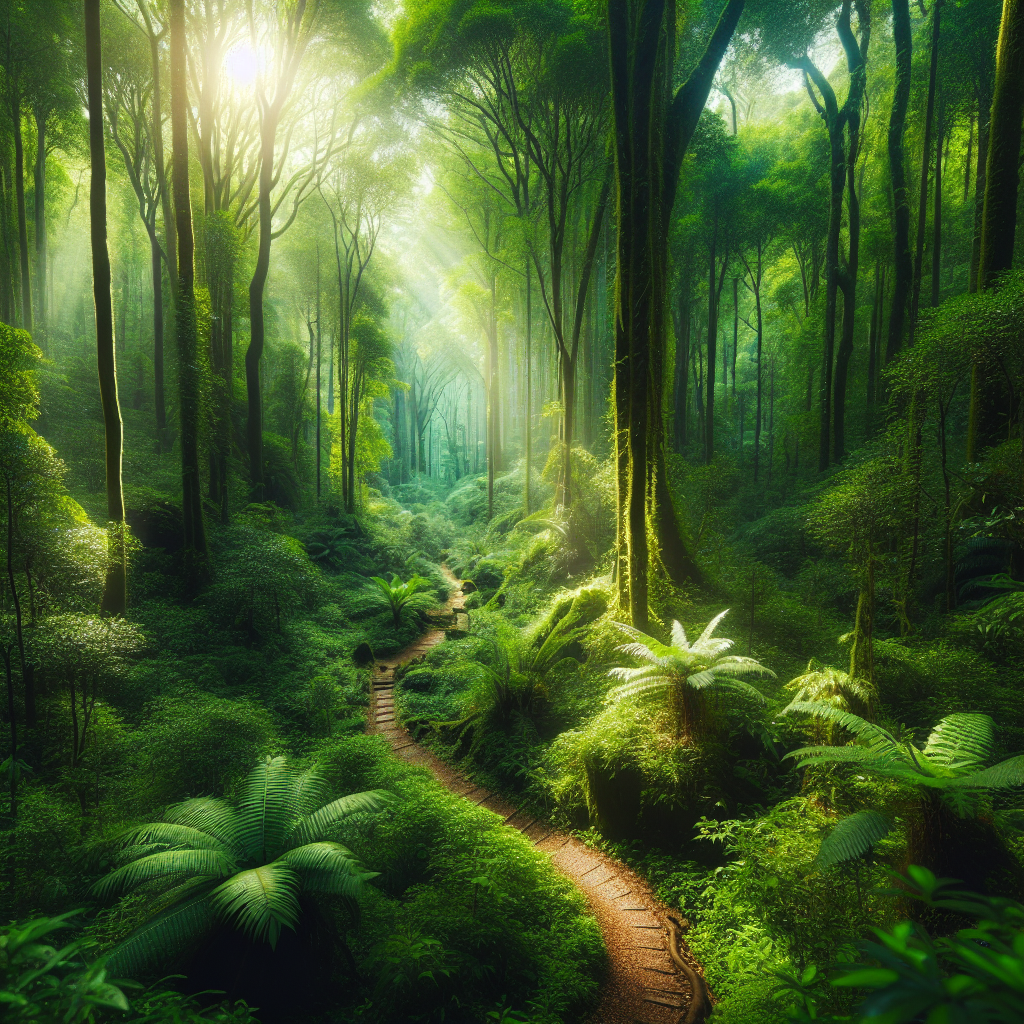 A breathtaking photograph of a lush forest