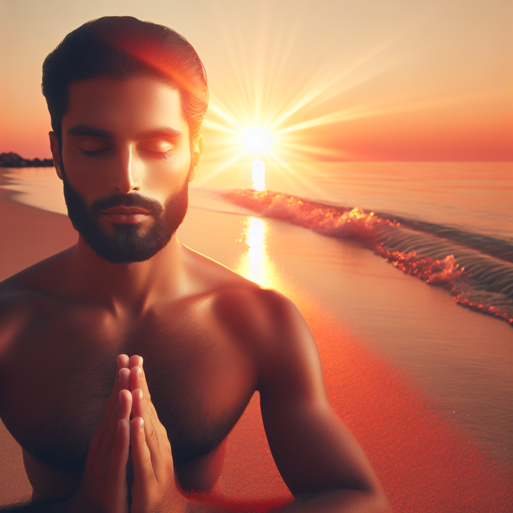 A peaceful sunset at a tranquil beach