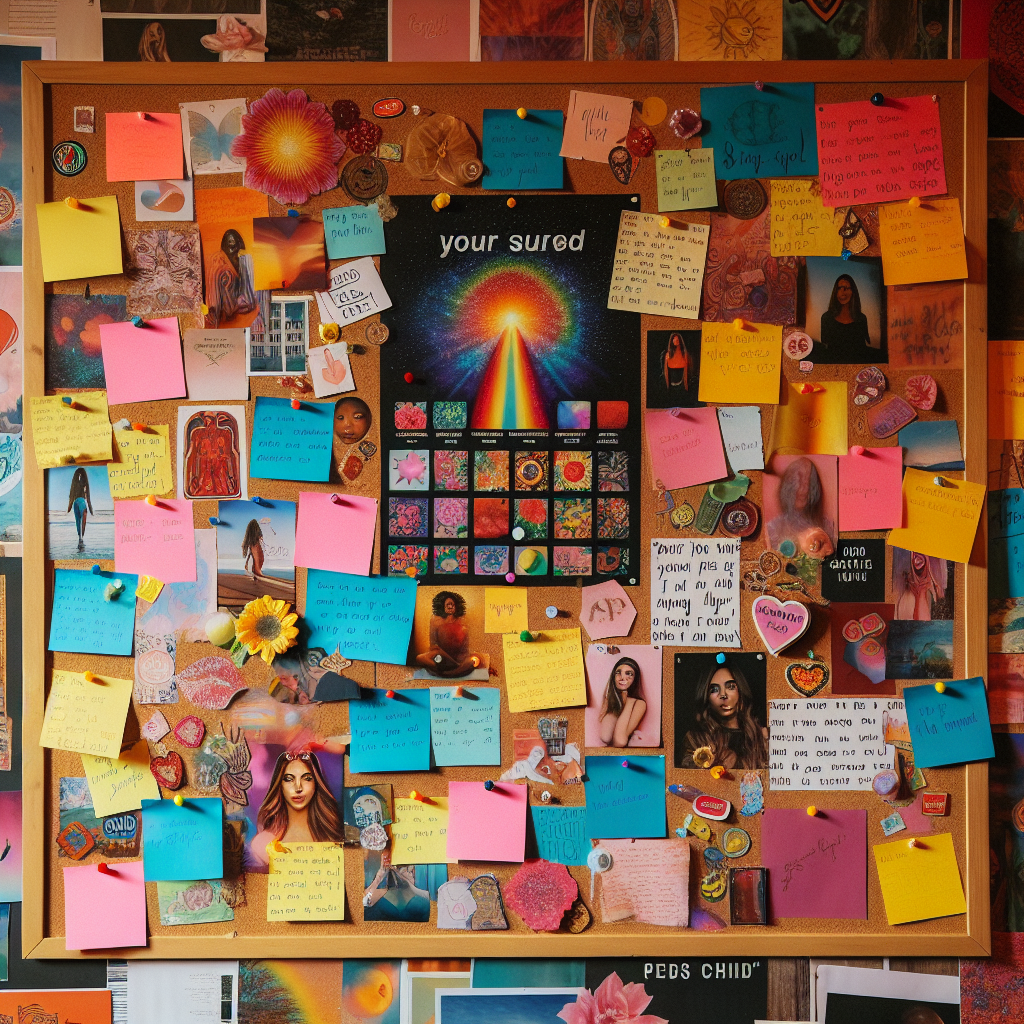 Vision board with affirmations