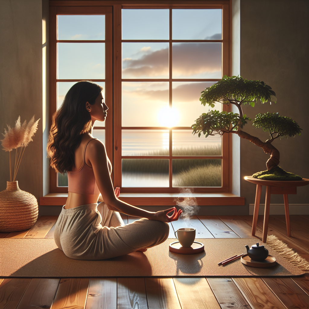 Morning meditation scene