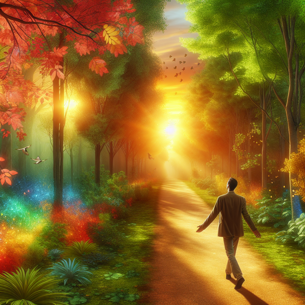 Mindfulness walk in a park