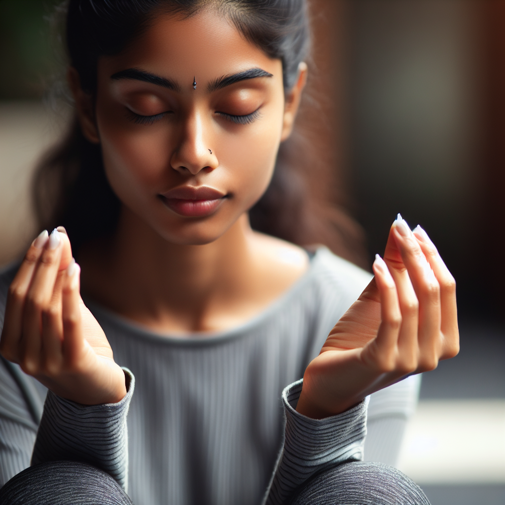 Person practicing breathing techniques