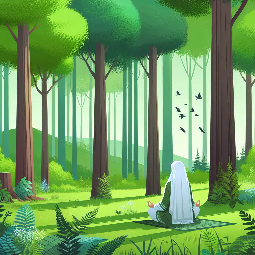 Person meditating in nature