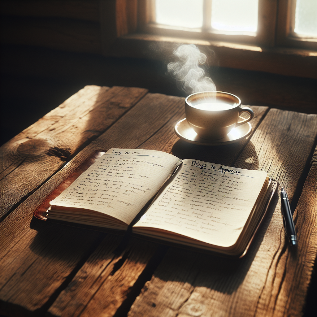 Gratitude Journal with coffee