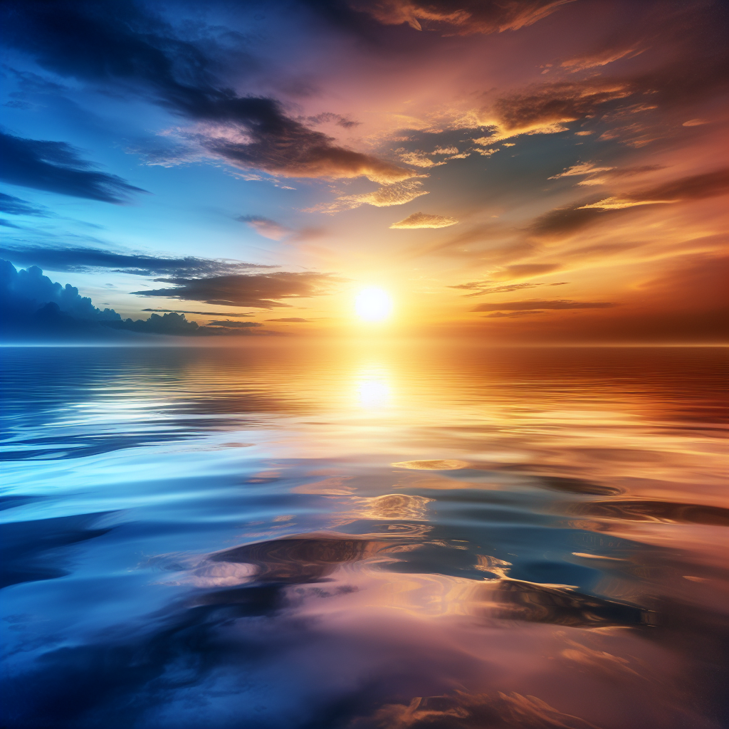 Serene sunset over a calm ocean symbolizing peace and mental clarity