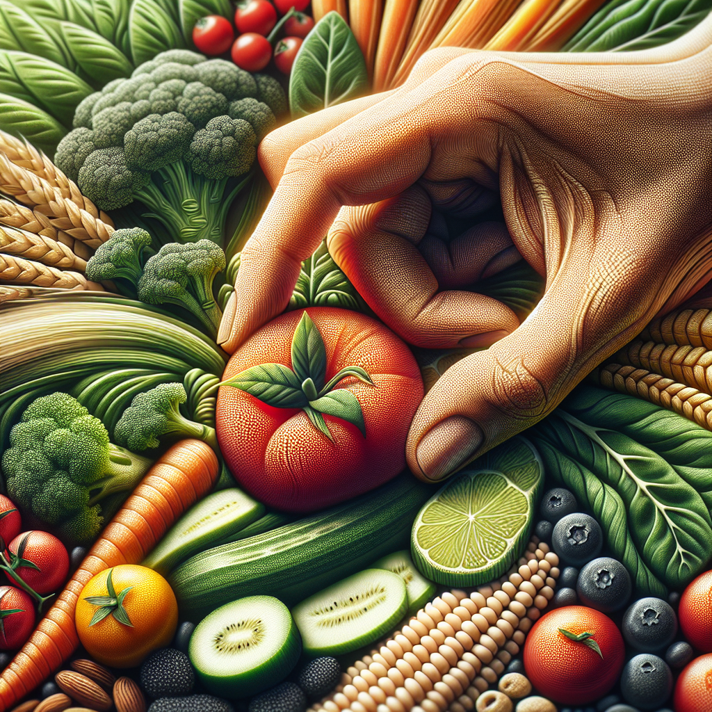 A close-up of a beautifully arranged meal, featuring a colorful assortment of nutritious foods