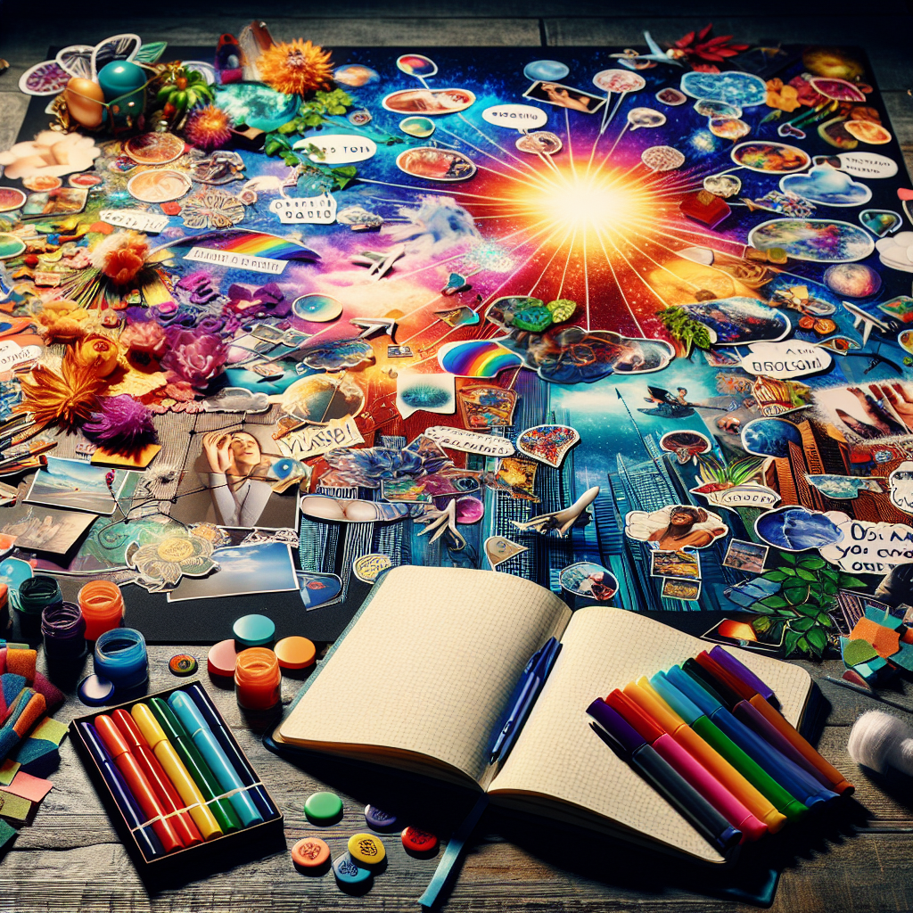 Vision board with goals