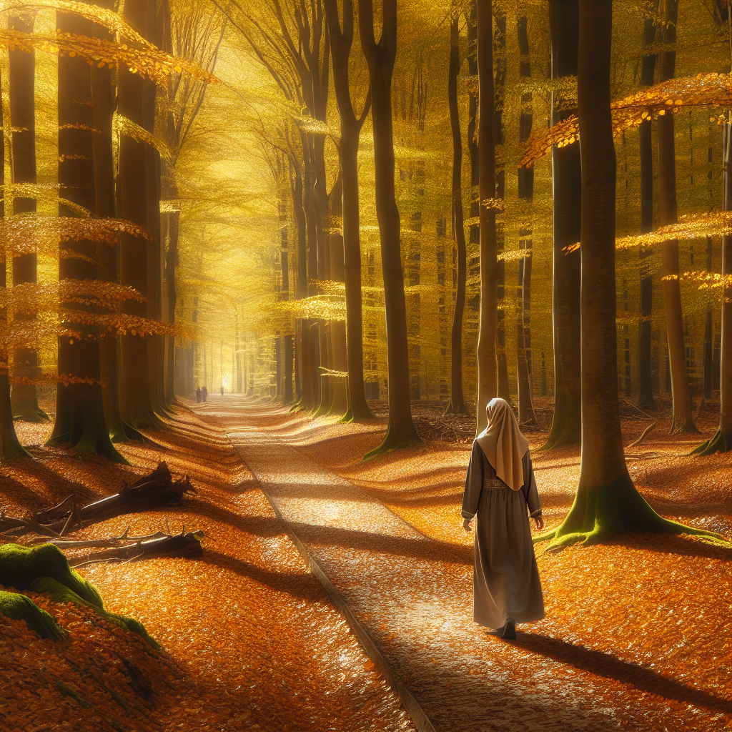 A serene forest path during autumn