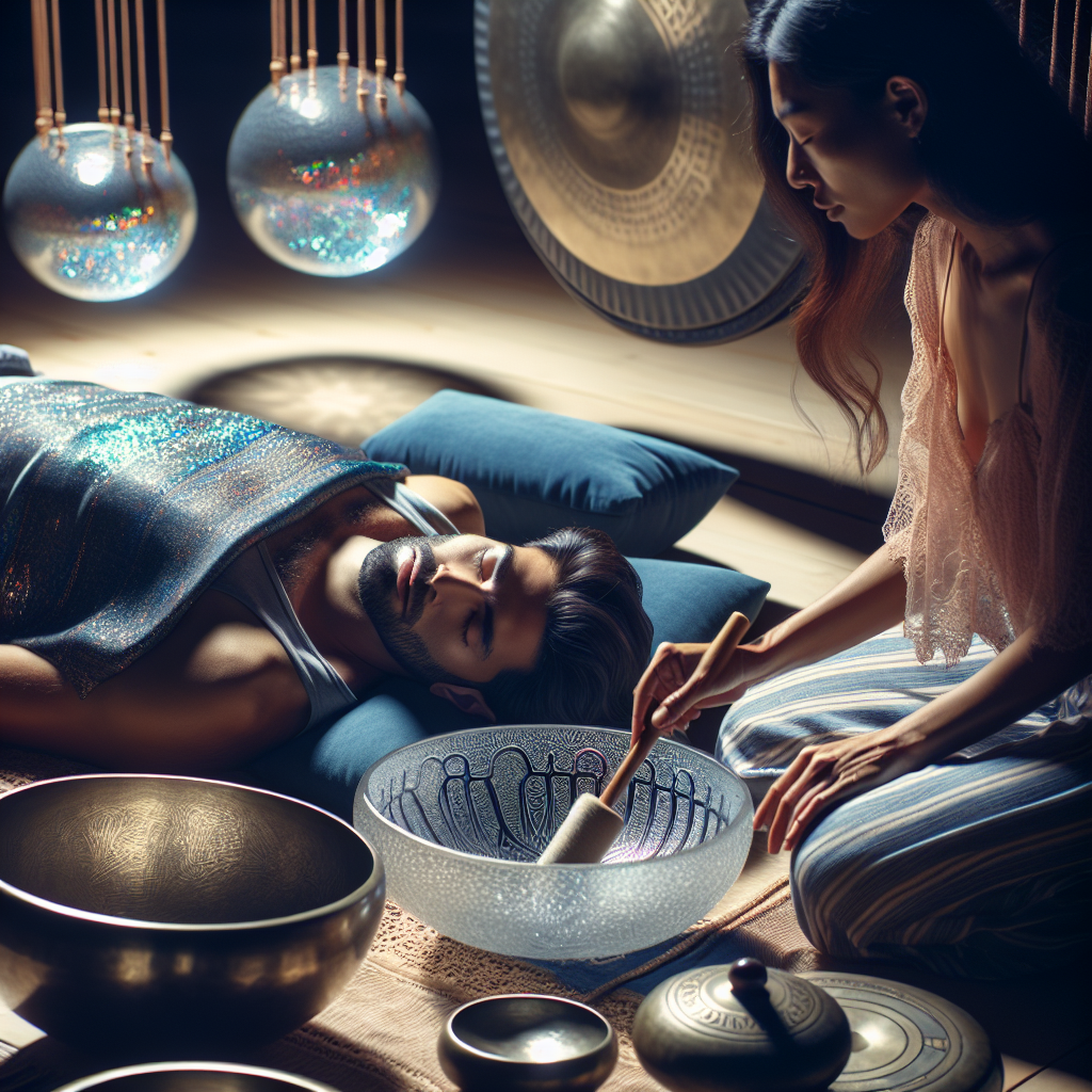 Sound bath meditation setup