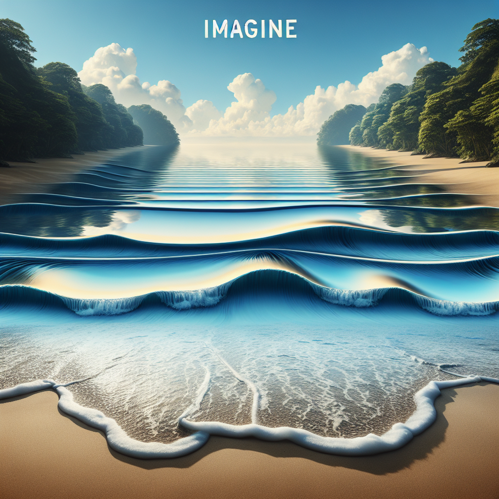 A scenic view of a calm ocean with gentle waves lapping against a sandy shore, capturing the soothing and meditative effect of the sea.