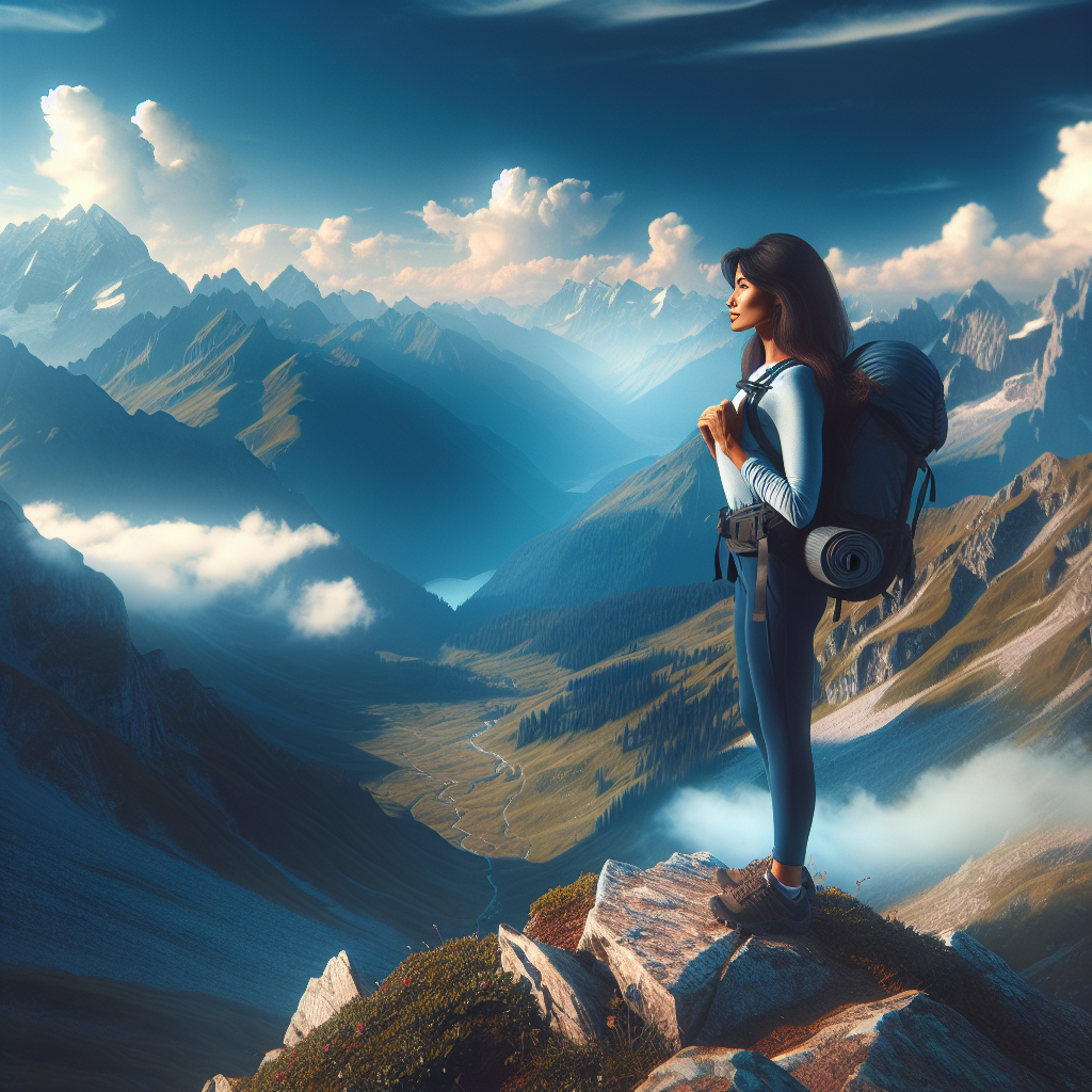 Hiker on a mountain summit