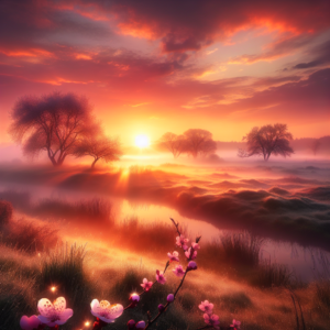 A serene sunrise over a tranquil landscape, symbolizing a new beginning and the potential for a fresh start.