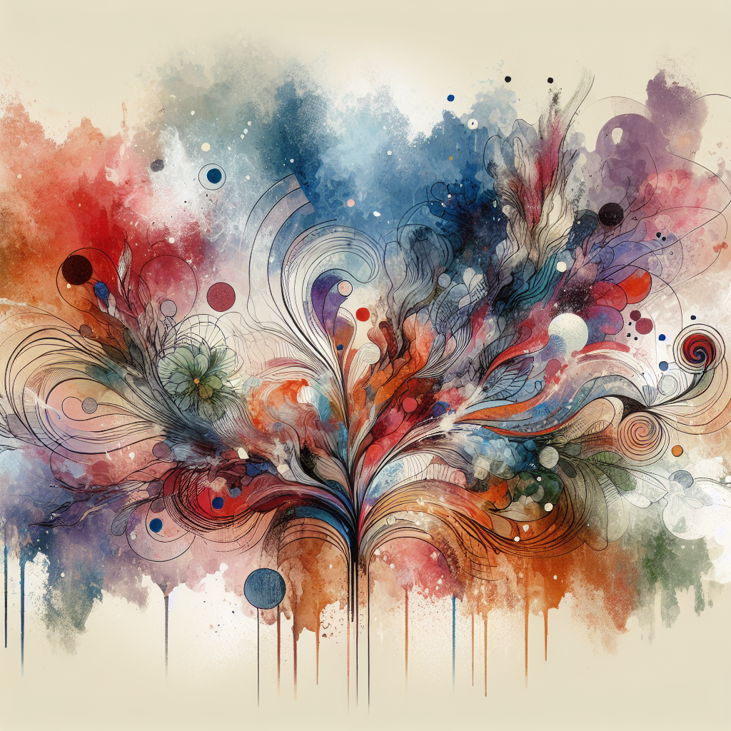 Art Journaling: A vivid, artistic journal page with abstract illustrations and texture.