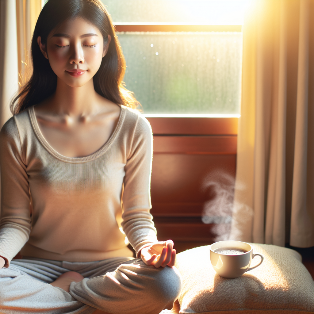 A serene image of a person meditating