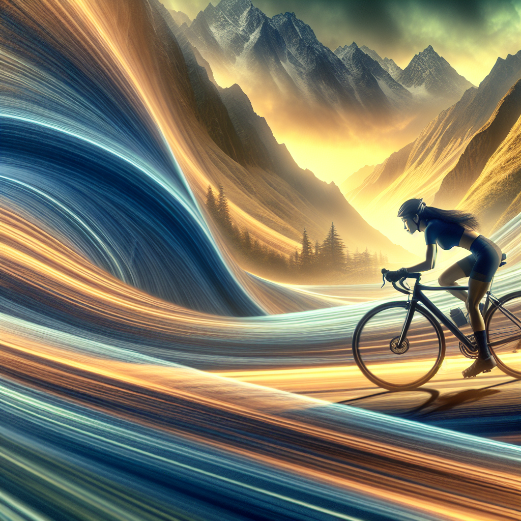 Cyclist on a mountain path