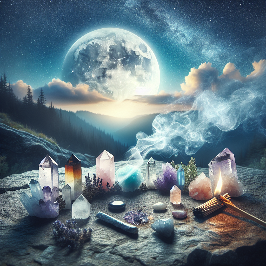 Cleansing Crystals under Moonlight
