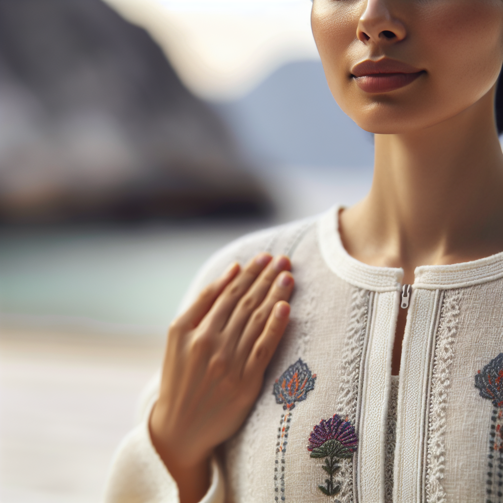 Close-up of a person practicing diaphragmatic breathing in a serene setting, with calm facial expressions and a soft background, highlighting the simplicity and effectiveness of deep breathing exercises.